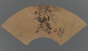 Woman Brushwood Peddler（紙にインクと明るい色） 作： Nagasawa Rosetsu
